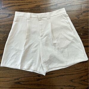 High Waist Cream Shorts for Women